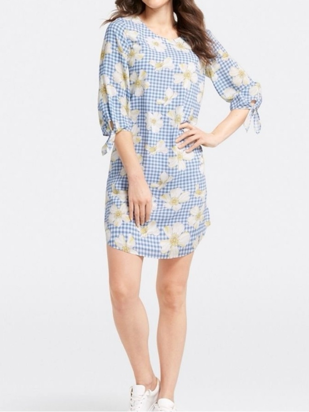 Draper James SCAD Cherokee Rose Shift Dress Gingham Floral Cottage Southern Prep